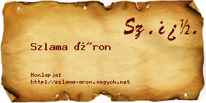 Szlama Áron névjegykártya