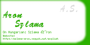 aron szlama business card